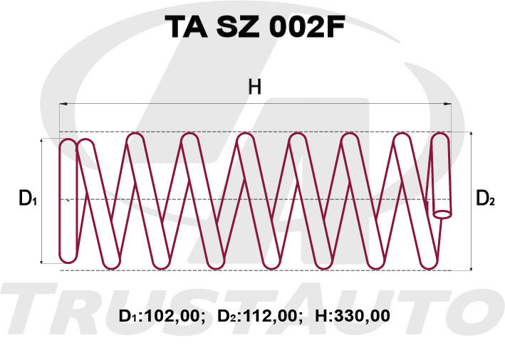 Пружина подвески усиленная (TA) ESCUDO TD02WTD32WTD52WTD62W 5DOOR J16AJ20A (97-00)/TD52WTD62W 5DOOR J20A (00-) 41111-65D2041111-65D02 TRUSTAUTO TASZ002F